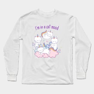 Four Funny Cats Who Are Not In The Mood Long Sleeve T-Shirt